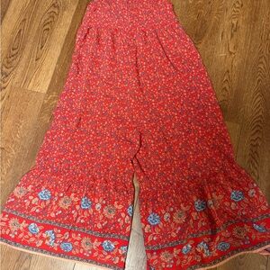 NATURAL LIFE Red Floral Wide-Leg Jumpsuit